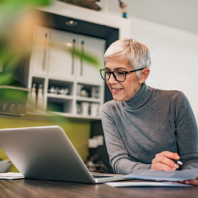 Senior woman on computer