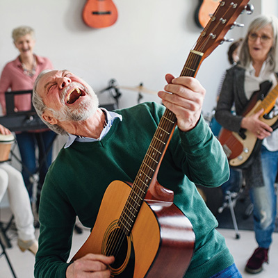 Person playing guitar