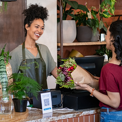2 woman at a small business shop